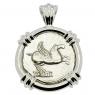 90 BC Pegasus denarius in white gold pendant