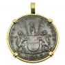 1808 Admiral Gardner 10 cash coin in gold pendant