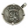 SOLD Dutch VOC Duit Pendant. Please Explore Our Colonial European Pendants For Similar Items.