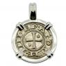 1194-1197 Henry VI Crusader coin in white gold pendant