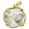 1622 Sao Jose shipwreck 4 reales in gold pendant