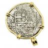 Grade Three Spanish 8 reales dated 1617, in 14k gold pendant, 1622 Shipwreck Florida Keys.