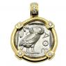 454-404 BC Owl tetradrachm in gold pendant with diamonds