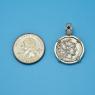 Pendant size next to a Quarter