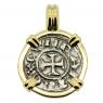 1139-1252 Crusader Cross denaro in gold pendant