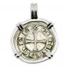 1085-1109 King Alfonso Coin in white gold pendant
