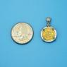 Pendant size next to a Quarter