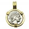 88-84 BC Helios coin in 14k gold pendant.