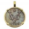 1746 Dutch East Indies Company VOC coin gold pendant