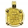 1632-1633 Spanish Cartagena Doubloon in 18k gold pendant