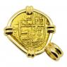 King Philip IV 2 escudos in 18k gold pendant