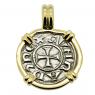 Middle Ages Italian Crusader Cross coin gold pendant