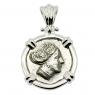 340-170 BC, Nymph Histiaia coin in white gold pendant