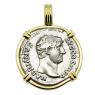 Roman AD 133, Hadrian coin in gold pendant