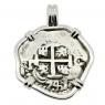 1743 Spanish 2 Reales in white gold pendant