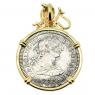 1783 El Cazador Shipwreck 2 reales in gold pendant