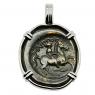 359-336 BC Philip II Horseman coin in white gold pendant