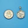 Pendant size next to a Quarter