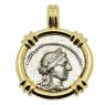 46-45 BC, Julius Caesar denarius with Venus in gold pendant
