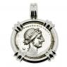 46-45 BC, Julius Caesar denarius with Venus in white gold pendant