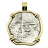 1622 Sao Jose Shipwreck Coin in gold pendant