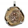 1619 Spanish 8 maravedis in white gold pendant