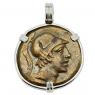 115-90 BC, Ares bronze coin in white gold pendant