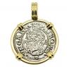 1536 Madonna and Child denar coin in gold pendant