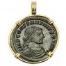 Constantine the Great coin in gold pendant