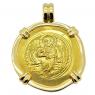 AD 1059-1067 Jesus Christ gold histamenon in gold pendant