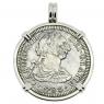 1783 El Cazador Shipwreck coin in white gold pendant