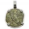 AD 6 - 12, Augustus Widow’s Mite in white gold pendant 