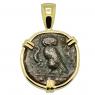 420-410 BC, Greek Owl tetras coin gold pendant