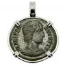 AD 325–326 Saint Helena coin in white gold pendant