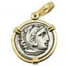 Alexander the Great coin in gold pendant
