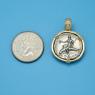 Pendant size next to a Quarter