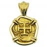 1621-1665 Spanish escudo in 18k gold pendant