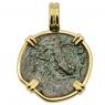 AD 6-12 Augustus Widow’s Mite in gold pendant 