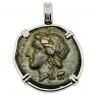 Syracuse 289-287 BC Persephone coin in white gold pendant