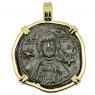 1071-1078 Jesus Christ coin in gold pendant