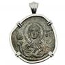 1068-1071 Virgin Mary coin in white gold pendant