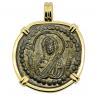 1068-1071 Virgin Mary coin in gold pendant