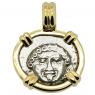 400-300 BC Gorgon drachm coin in gold pendant