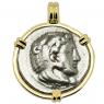 333-327 BC Alexander the Great tetradrachm in gold pendant
