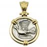330-280 BC, Dove triobol coin in gold pendant