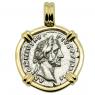 AD 155-156 Antoninus Pius denarius in gold pendant