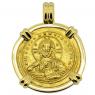 Jesus Christ nomisma coin in 18k gold pendant