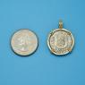 Pendant size next to a Quarter