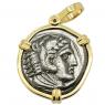 325-320 BC Alexander the Great tetradrachm in gold pendant