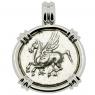 350-300 BC Pegasus stater coin in white gold pendant